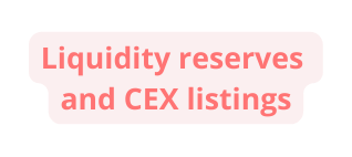 Liquidity reserves and CEX listings